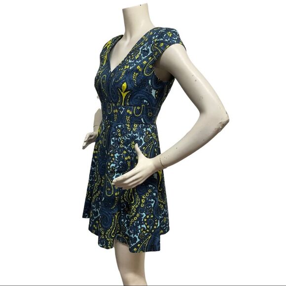 PLENTY TRACY REESE Anthropologie Fit Flare Mini Skater Dress Paisley Pockets 4P - Picture 10 of 13